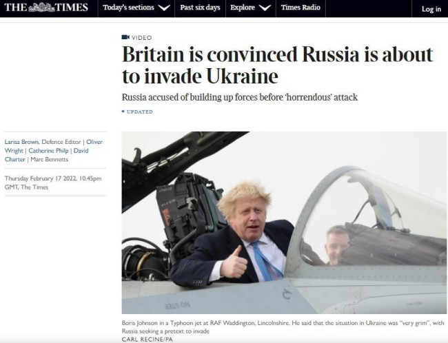 跟美国同步？英政府高官认为俄将“入侵”乌克兰