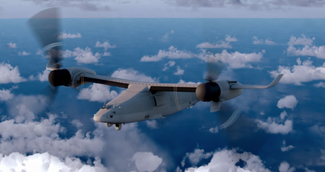 美国展示挂载反舰导弹的无人倾转旋翼机