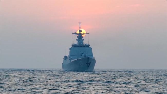 052D又一艘上新!甘孜舰奔赴黄海某海域综合训练