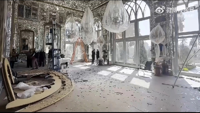 伊朗玫瑰宫遭袭前后对比 文化遗产受损引发关注