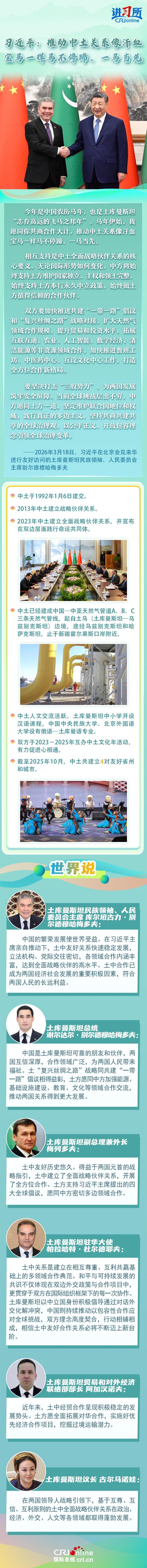 推动中土关系像汗血宝马一样马不停蹄