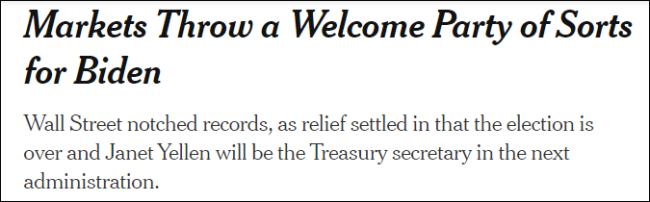 拜登当选美股就要崩盘？特朗普被“打脸”