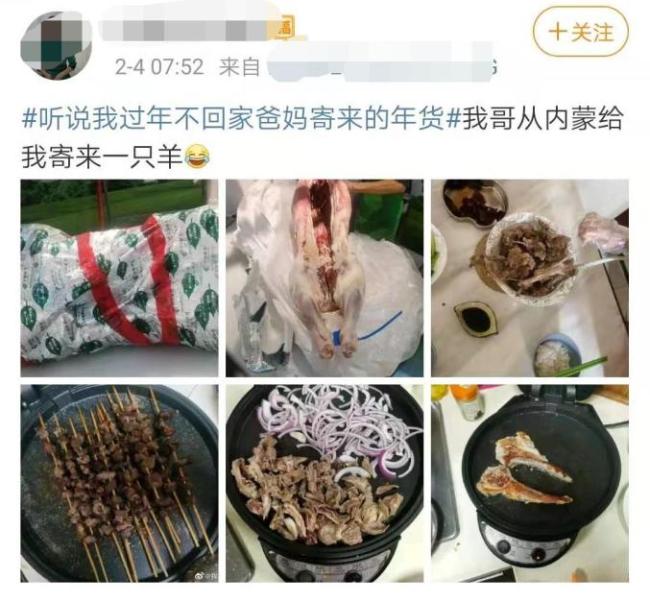 ＂画风清奇＂的温馨！女儿就地过年 爸妈寄来了一头羊