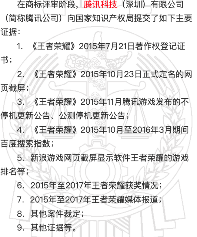 “王者荣耀”被注册酒类商标 腾讯告赢知识产权局