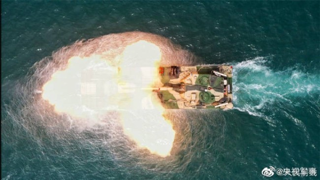 海上坦克实弹射击超燃现场