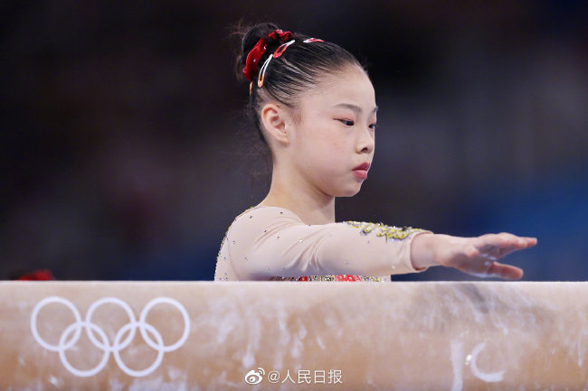 东京奥运会女子体操资格赛 中国女队暂列团体第二