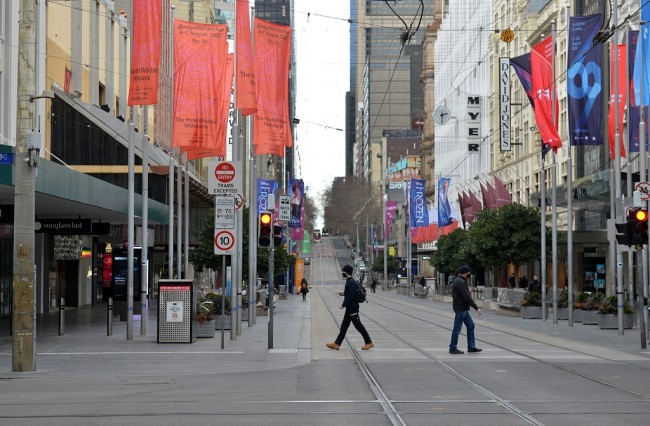 澳大利亚墨尔本持续处于封锁中 街道依旧空空荡荡
