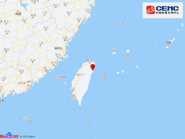台湾宜兰连续发生两次地震 水电燃气供应暂无异常