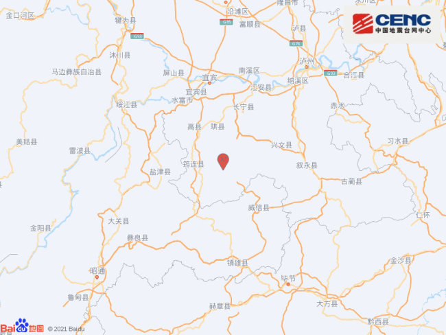 四川宜宾市珙县发生3.0级地震 震源深度8千米