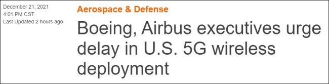 波音空客游说美国推迟部署5G：危害航空安全