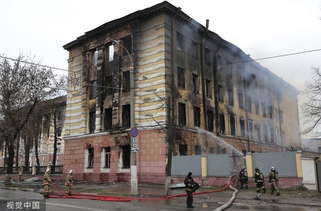 俄罗斯一空天军研究院发生火灾 死亡人数升至7人