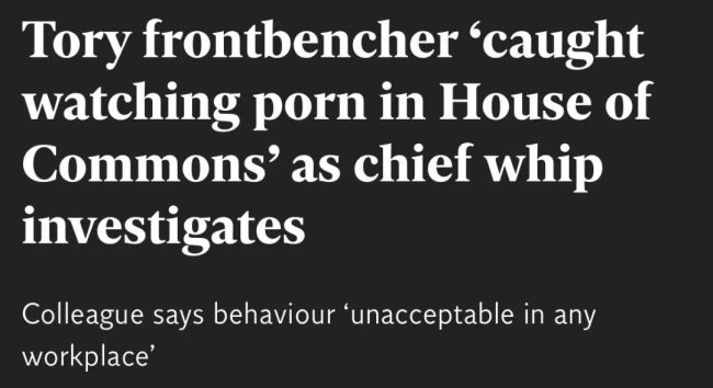 英国一议员被停职：涉嫌在下议院用手机看色情内容