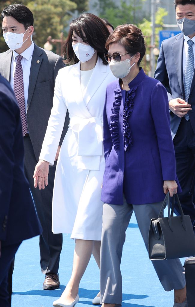 韩国前总统朴槿惠5月10日出席尹锡悦就职仪式（资料图）