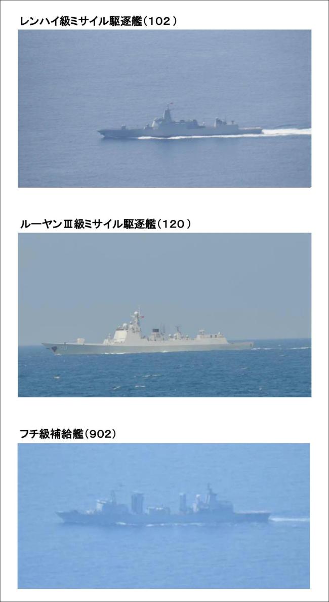 中俄海军舰队各自绕过半个日本