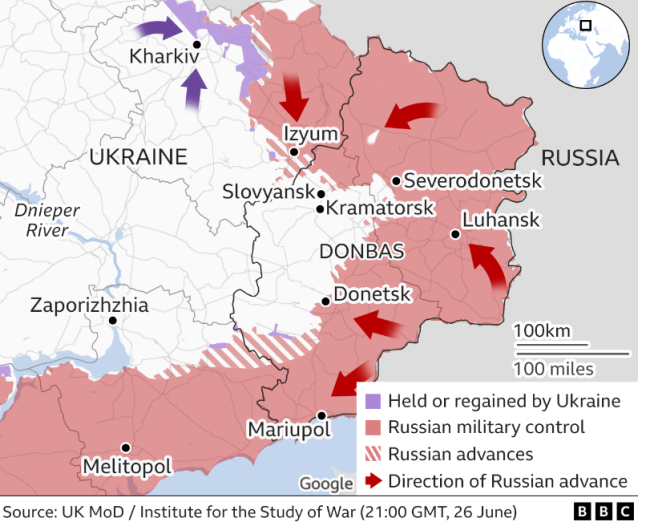 俄方称控制卢甘斯克州最后一座大城市利西昌斯克