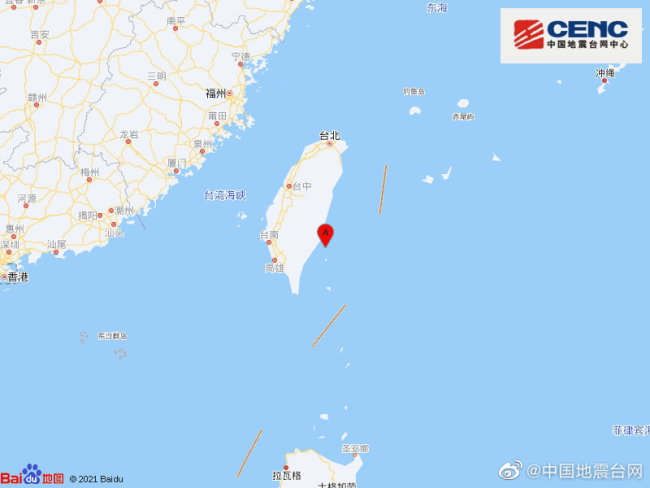 台湾台东县海域发生4.6级地震，震源深度15千米