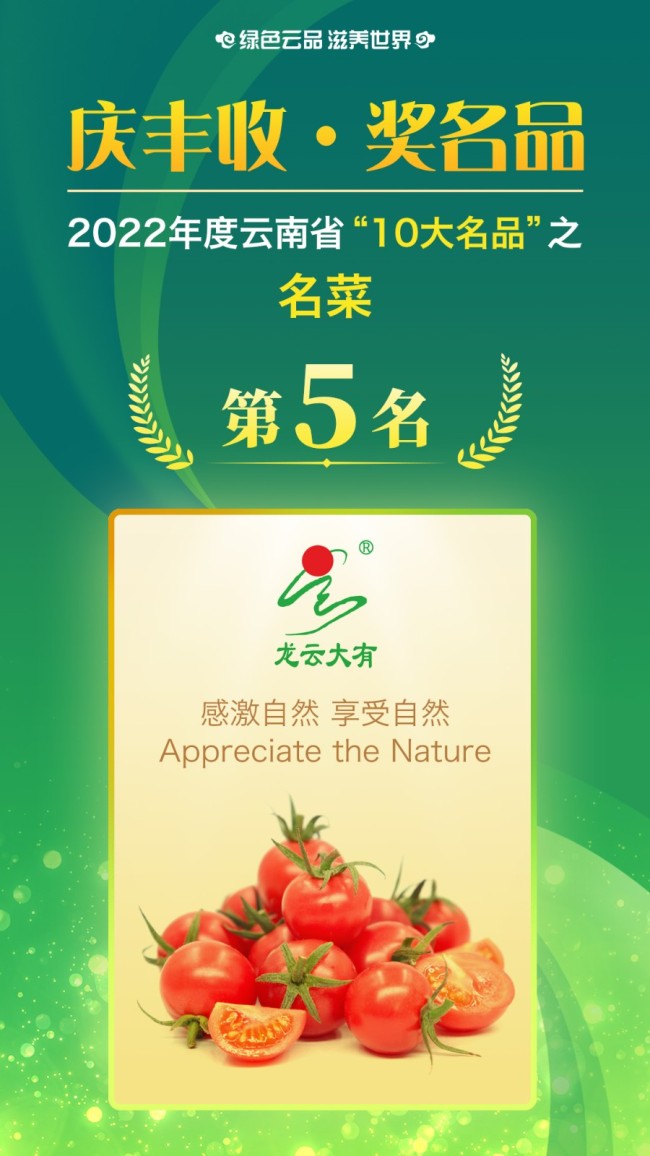 获得2022年云南省“10大名菜”的是：大理州 云南龙云大有实业有限公司 龙云大有