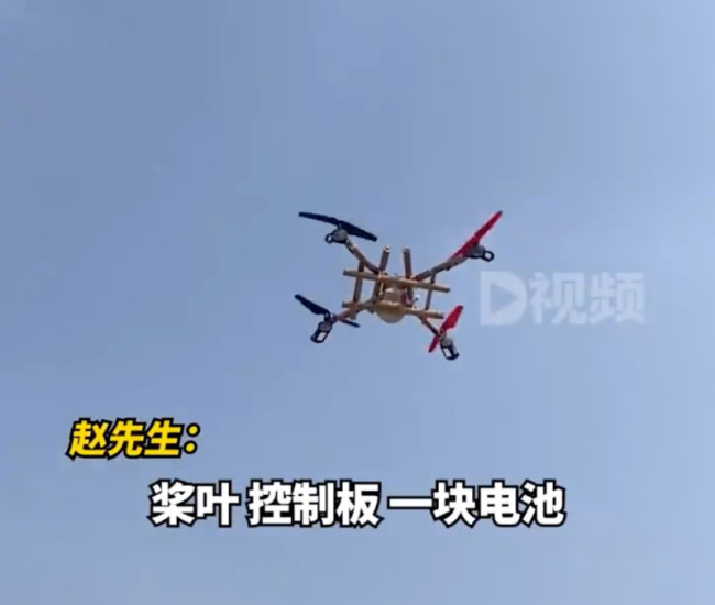 小伙用竹子做无人机能飞50米，成本不到100元