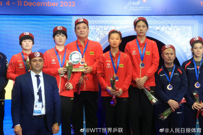 国乒包揽世青赛四项团体冠军