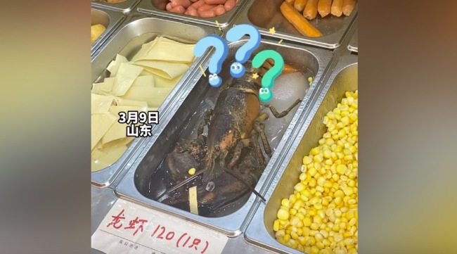 吃麻辣烫选菜发现大龙虾