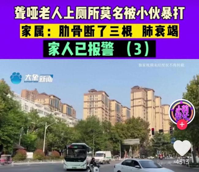 聋哑老人上厕所被小伙打 聋哑老人在公厕被小伙打，打人者有精神疾病