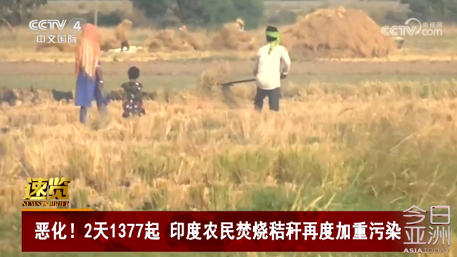 2天爆发1377起！印度农民焚烧秸秆再度加重空气污染