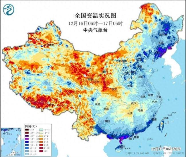 多地最低气温较同期偏低7℃以上 最低气温突破12月历史极值