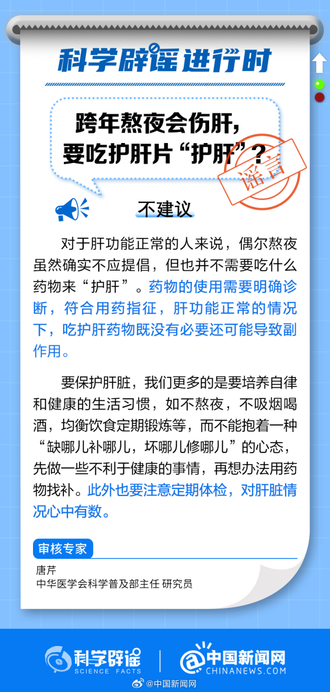 熬夜要吃护肝片“护肝”？既没必要还可能导致副作用