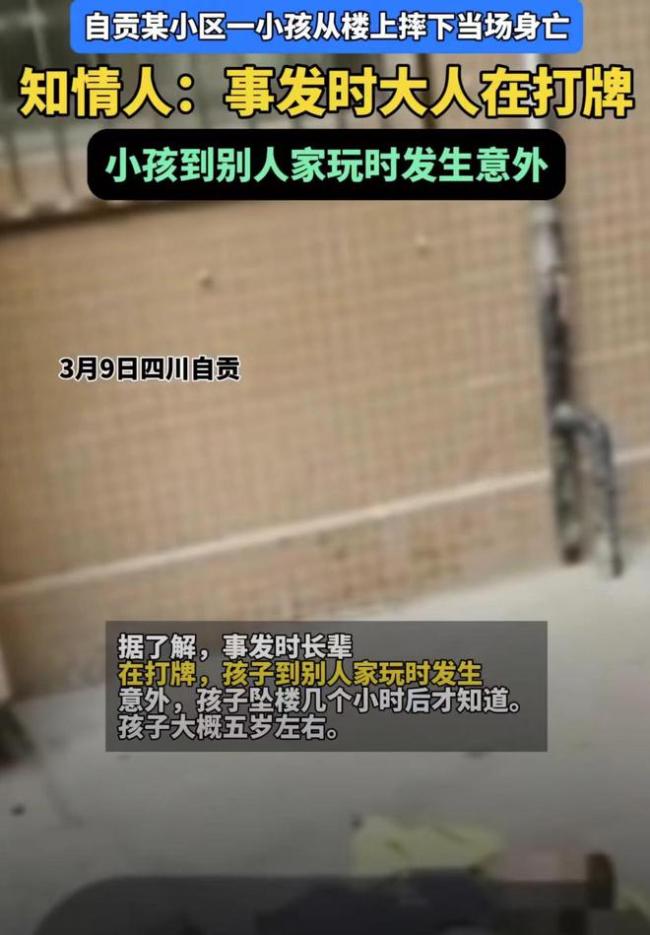 四川一孩子坠楼身亡 大人据称在打麻将