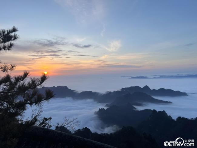 湖北十堰武当山云海翻滚