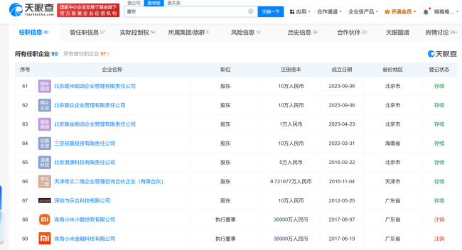 盘点雷军资本版图 雷军关联企业达90家