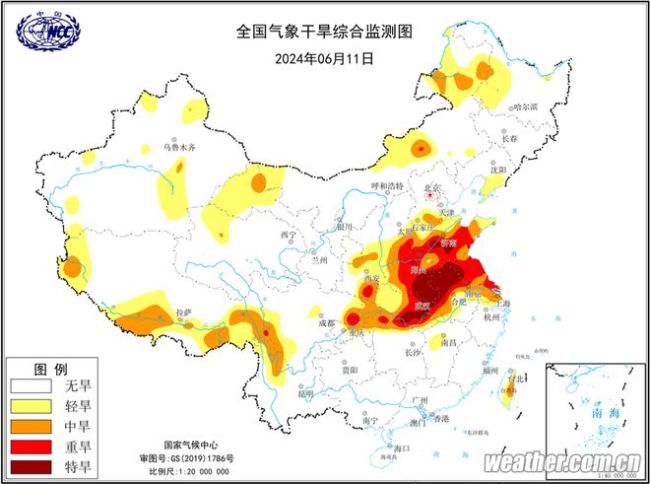 关注多地旱情：河南几乎全省达重旱等级，山东少雨，安徽持续高温！