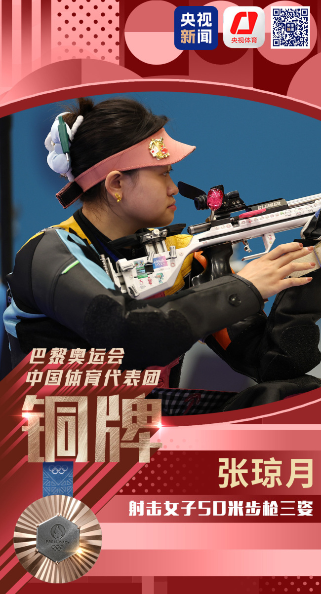 张琼月夺射击女子50米步枪三姿铜牌