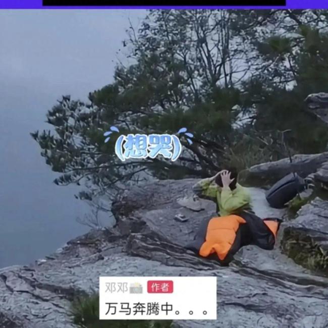 男子站山崖边摆pose误把相机扔下山，笑出眼泪！游客拍照太兴奋了！