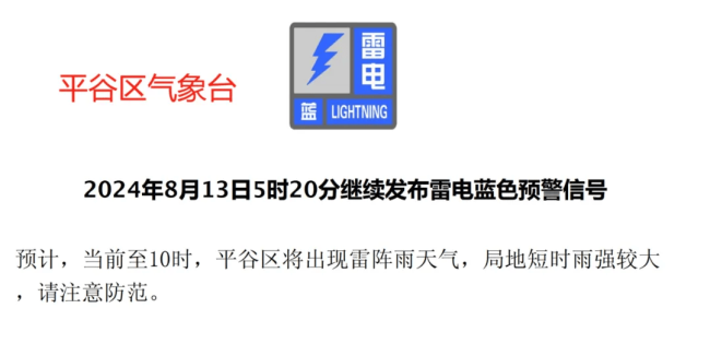 北京午后有雨，局地雨强较大！多区暴雨+雷电预警