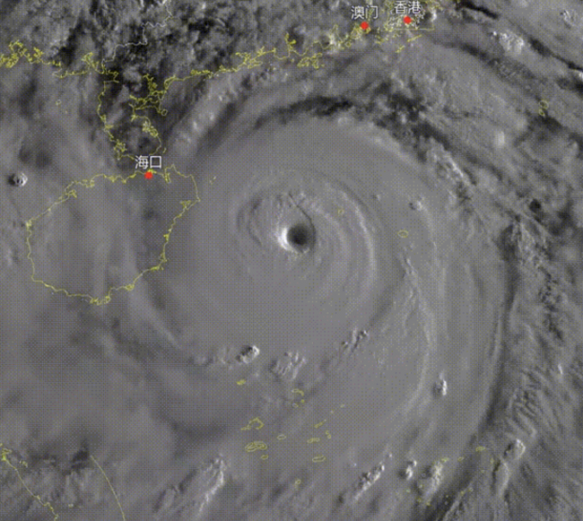 超强台风摩羯把降雨图变红了 海南多地红色预警防山洪