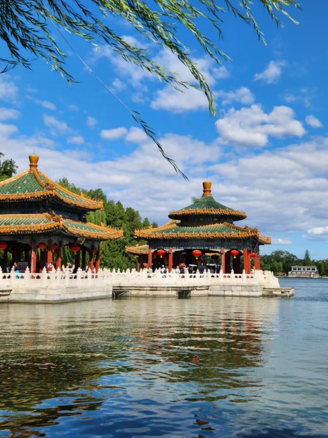 京城初秋限定美景，雨后蓝天如洗，白云悠悠入画来