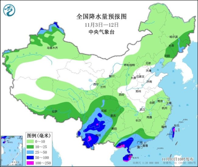 未来10天西南华南新疆等地多降水