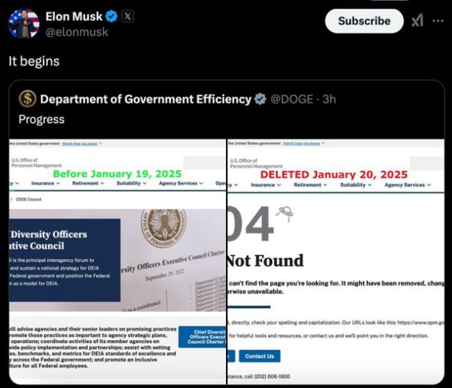 馬斯克上任第一個被砍的部門出現(xiàn)了 DEIA部門消失