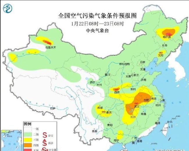 大回暖伴大氣穩(wěn)定異常，大范圍灰色顆粒再聚集,，分析：雨雪將清洗空氣質(zhì)量