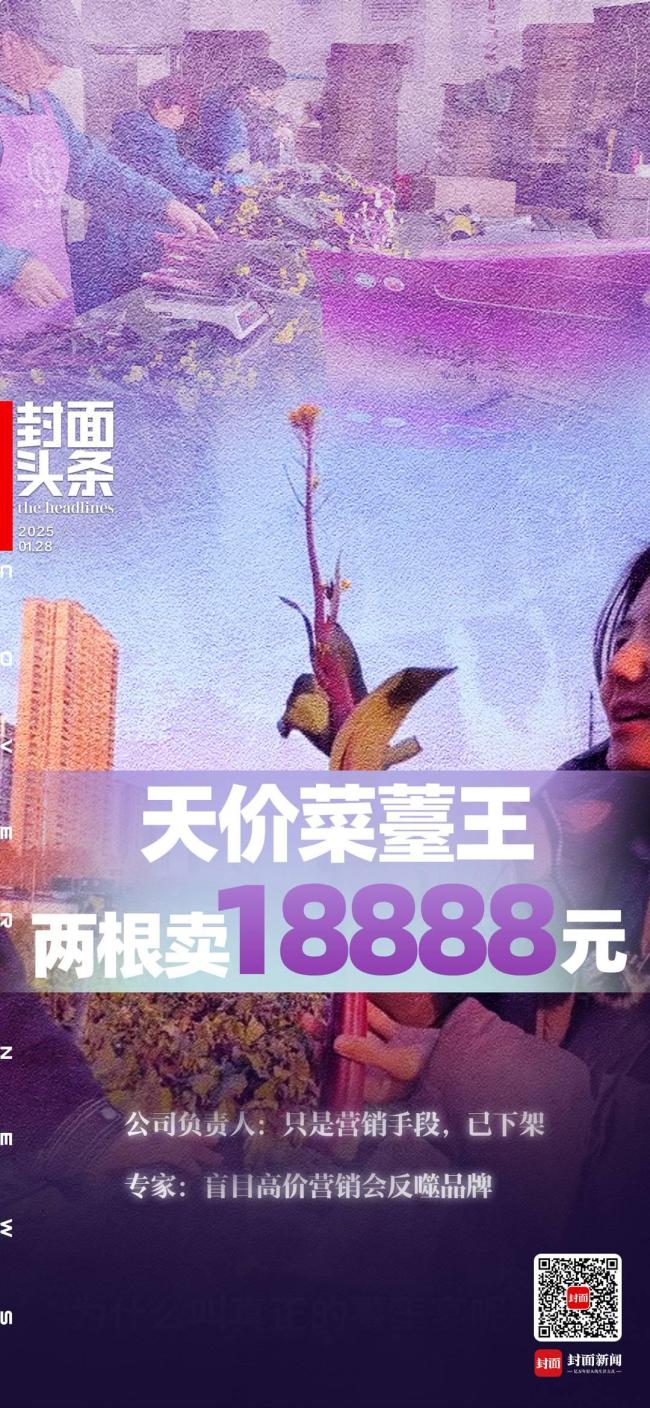 两根菜薹卖18888元引质疑