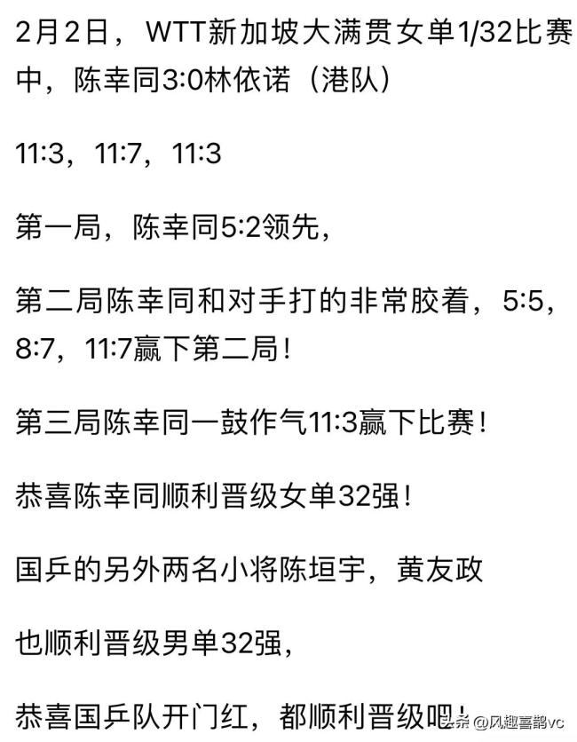 WTT新加坡大滿貫：周啟豪止步首輪 遺憾出局引發(fā)關(guān)注