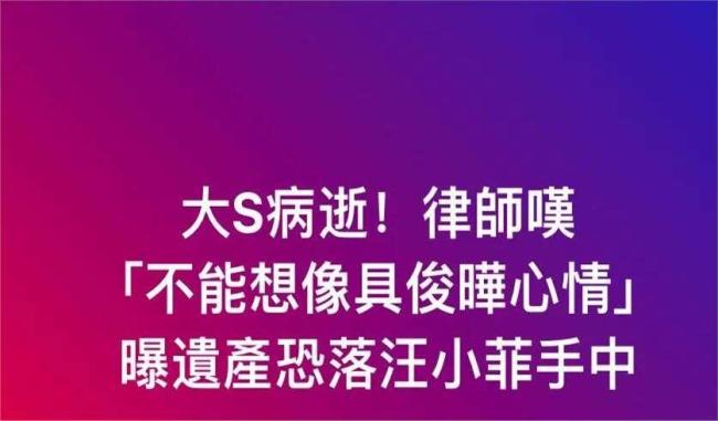 大S遺產(chǎn)分配引熱議,，細(xì)看資產(chǎn)問(wèn)題很大，孩子戶(hù)籍或?qū)⒂绊懤^承權(quán)