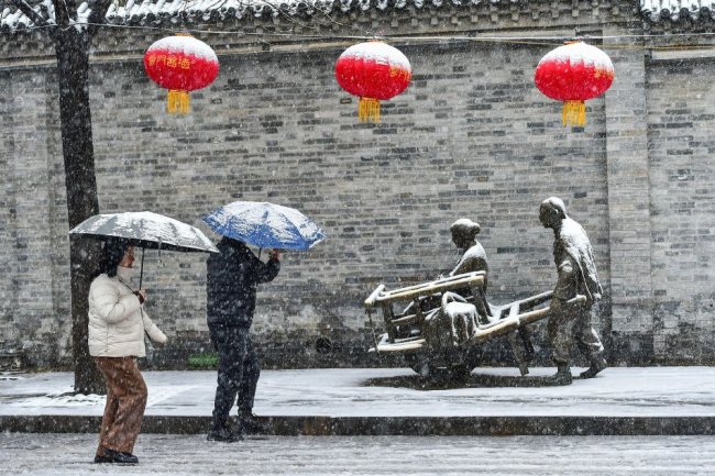 瑞雪普降胶东半岛 济南淄博等地银装素裹