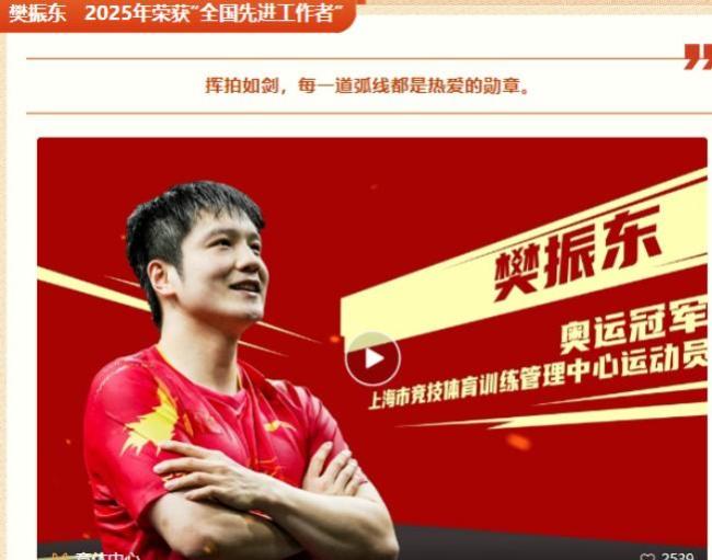 樊振東讓國球榮耀跨越三代傳承 汗水鑄就天才底色