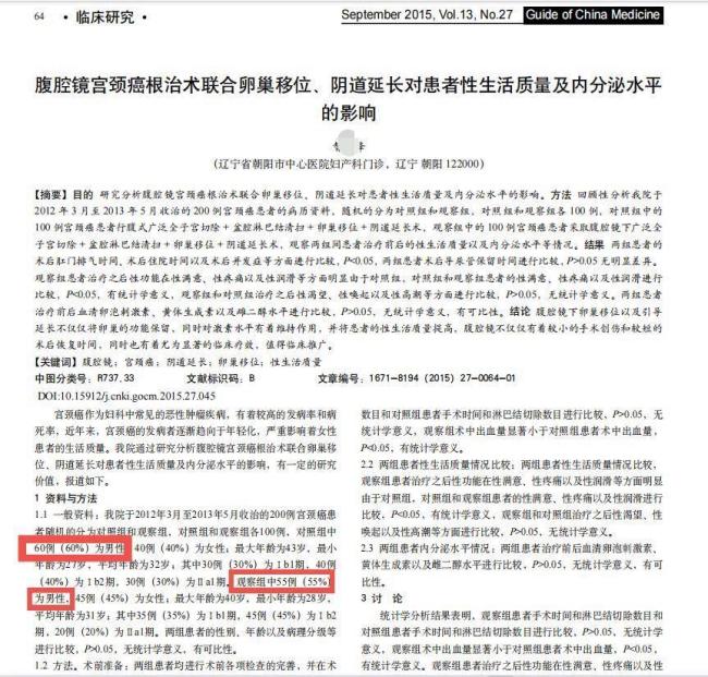 多家醫(yī)院論文稱男性患子宮肌瘤 學(xué)術(shù)不端引質(zhì)疑