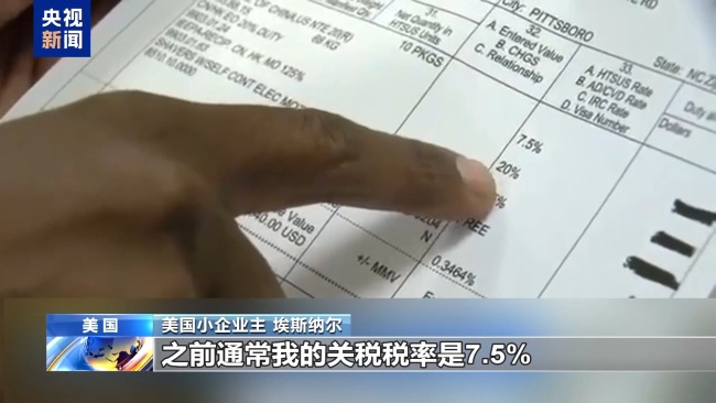 美商家曬關稅賬單：進口3000美元付關稅4600美元