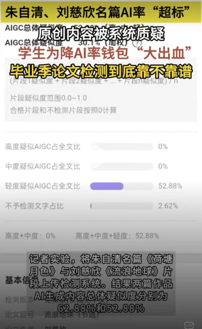 朱自清《荷塘月色》被檢出高AI率 檢測標準引爭議