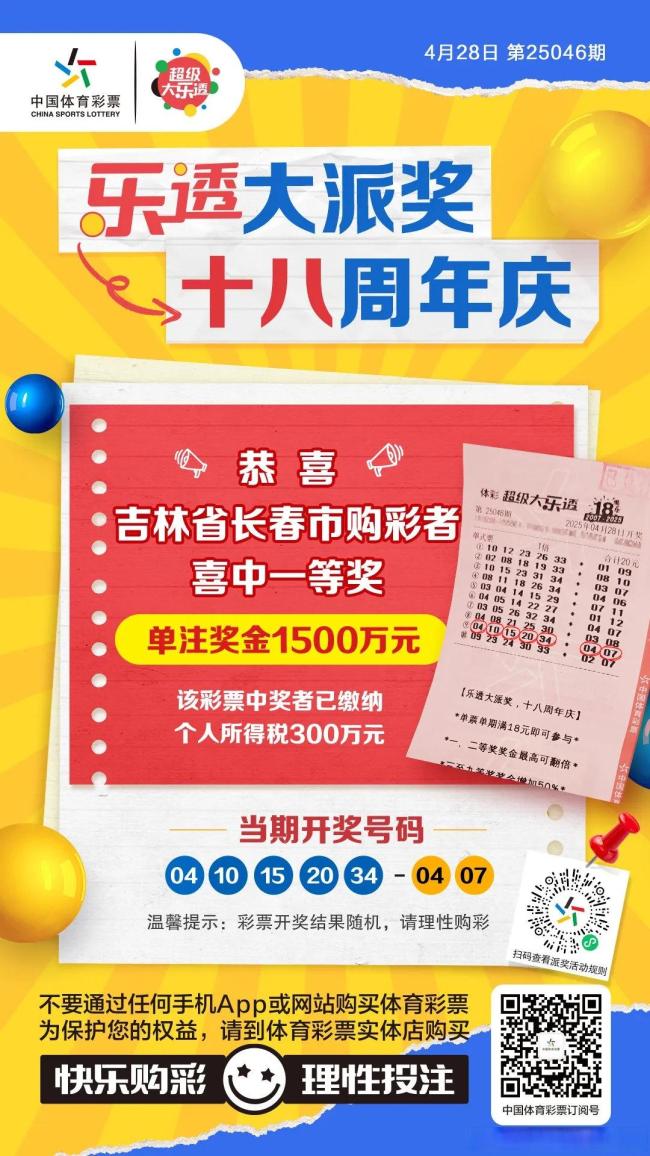 長(zhǎng)春購(gòu)彩者領(lǐng)走1500萬(wàn)大獎(jiǎng) 機(jī)選彩票創(chuàng)造奇跡