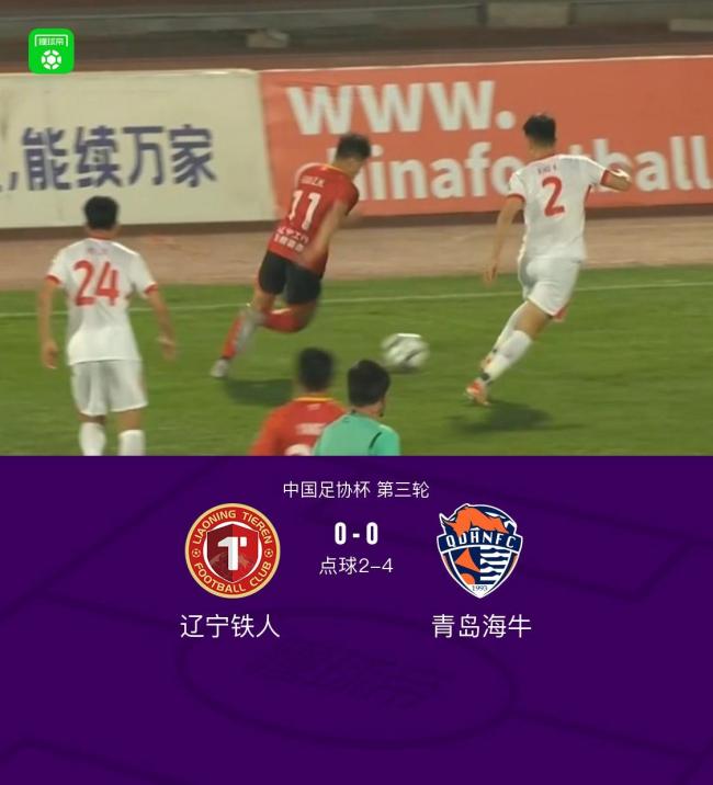 青島海牛點(diǎn)球4比2淘汰遼寧鐵人 足協(xié)杯晉級(jí)關(guān)鍵時(shí)刻